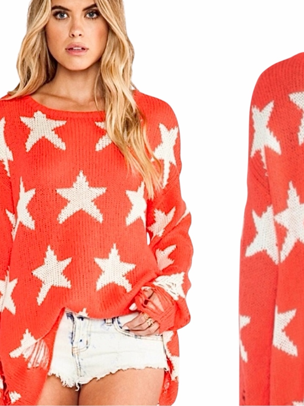 Wildfox – Seeing Stars Lennon Sweater – Oversized Distressed Knit – Sz. L